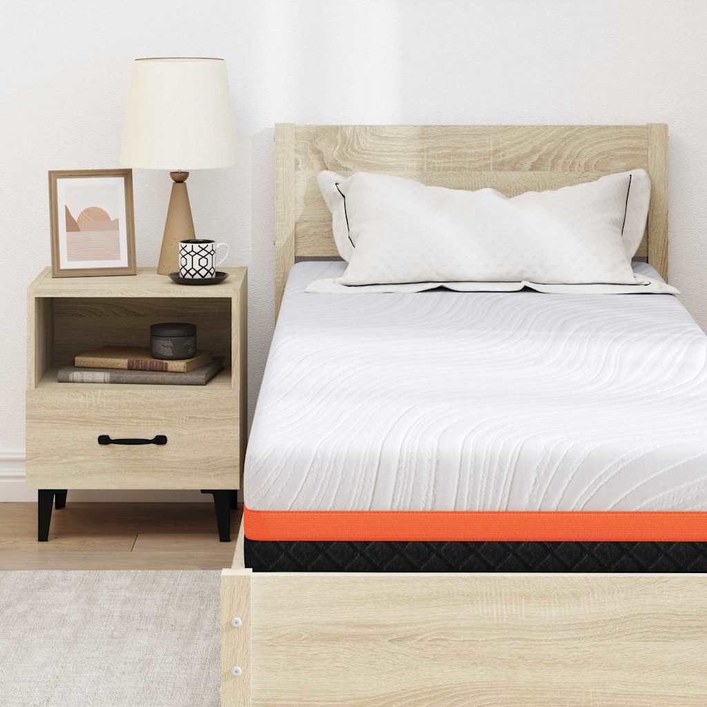 Matelas Blanc et Gris 80 x 200 cm Mousse à mémoire de gel - XIOS
