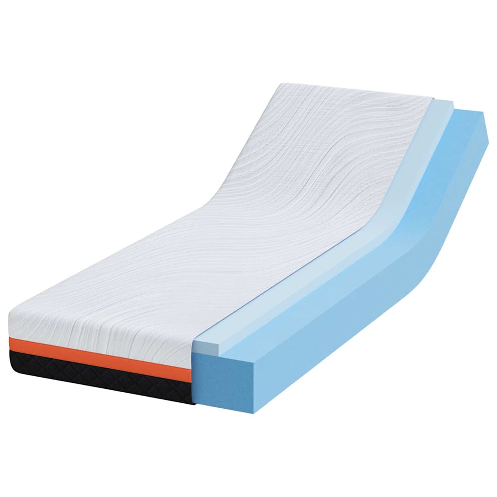 Matelas Blanc et Gris 80 x 200 cm Mousse à mémoire de gel - XIOS