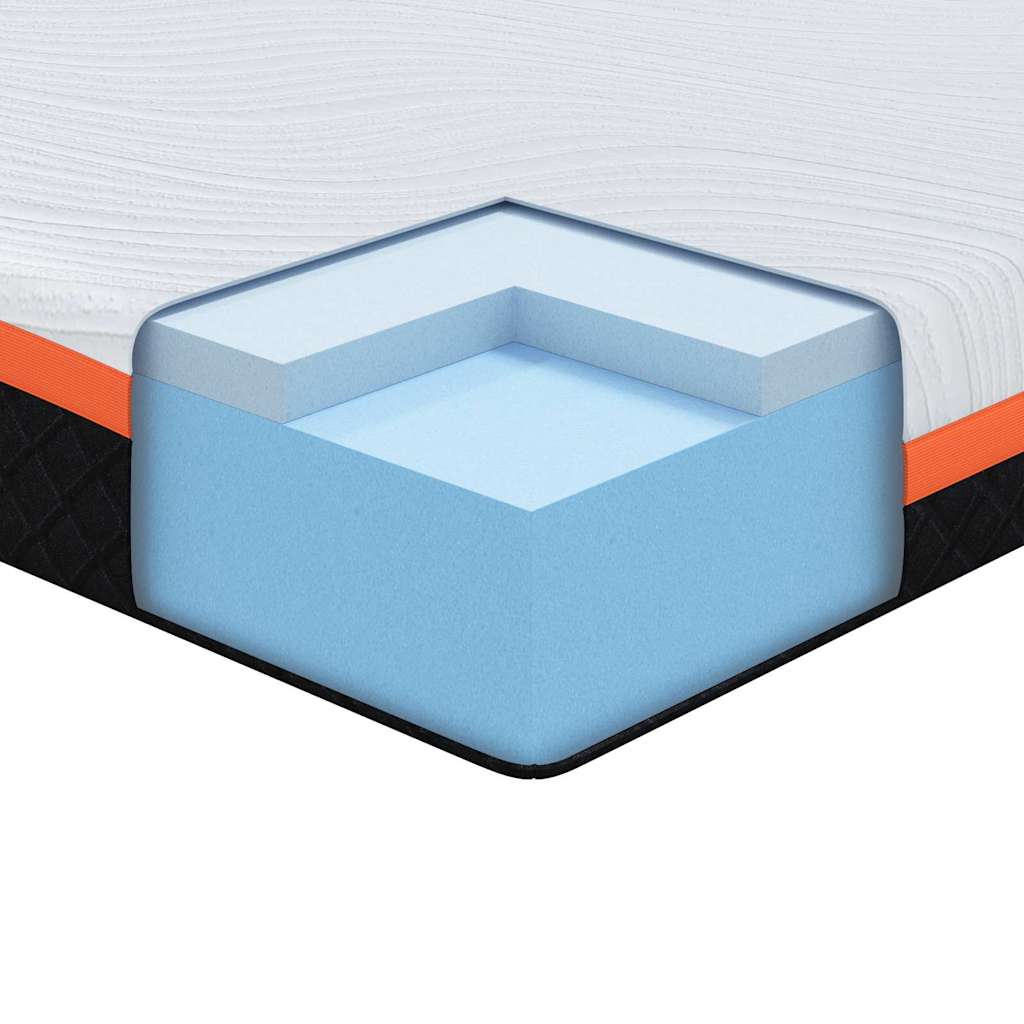 Matelas Blanc et Gris 90 x 200 cm Mousse à mémoire de gel - XIOS