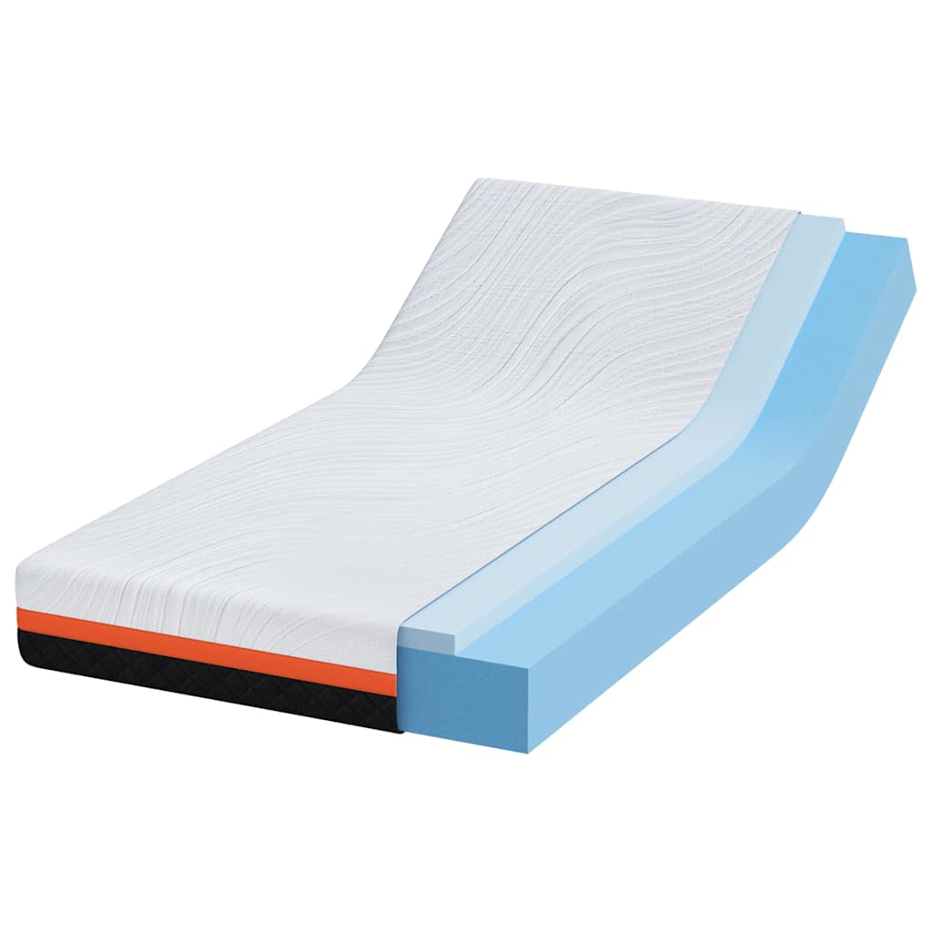 Matelas Blanc et Gris 90 x 200 cm Mousse à mémoire de gel - XIOS