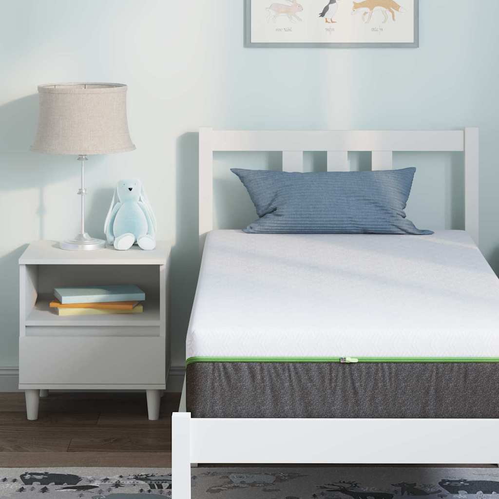 Matelas Blanc et Gris 80 x 160 cm Ressort ensaché - XIOS