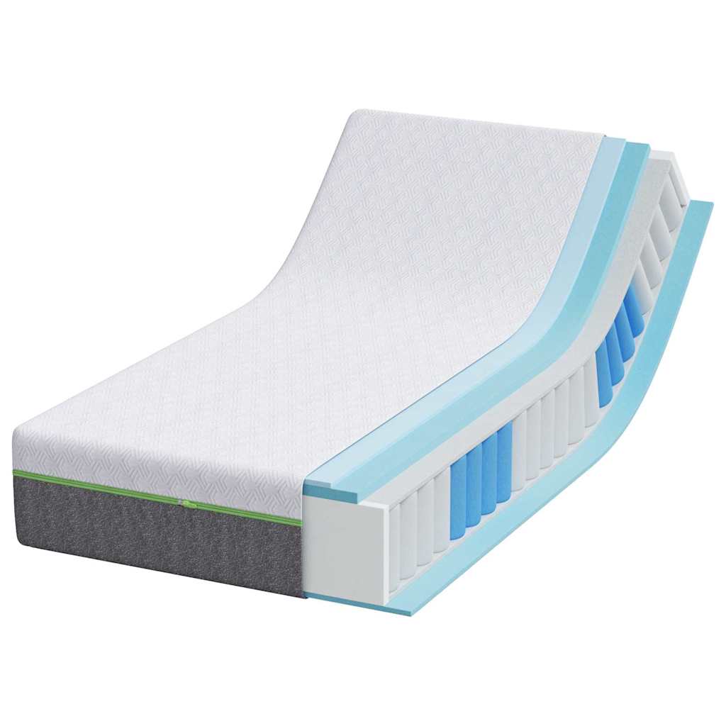 Matelas Blanc et Gris 80 x 160 cm Ressort ensaché - XIOS
