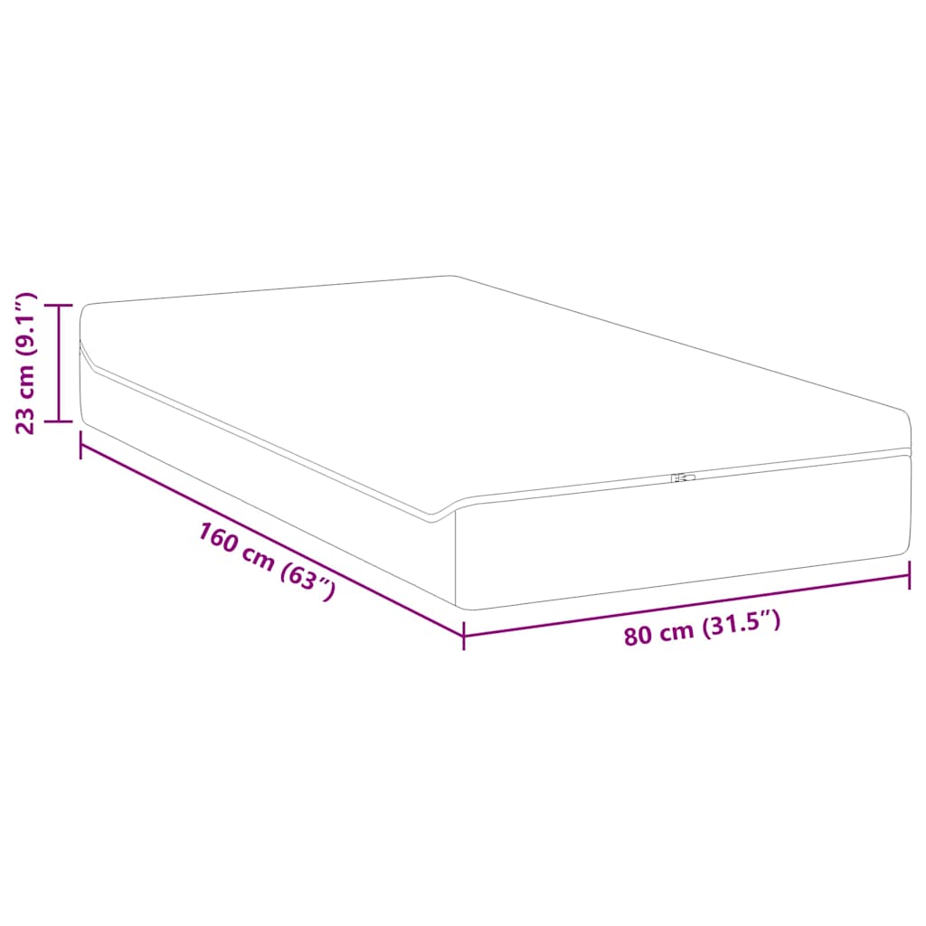 Matelas Blanc et Gris 80 x 160 cm Ressort ensaché - XIOS