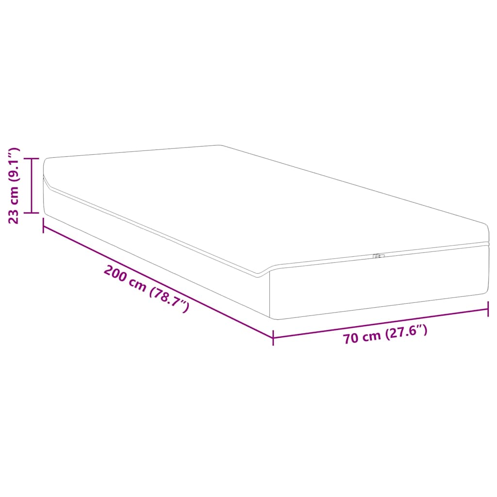 Matelas Blanc et Gris 70 x 200 cm Ressort ensaché - XIOS