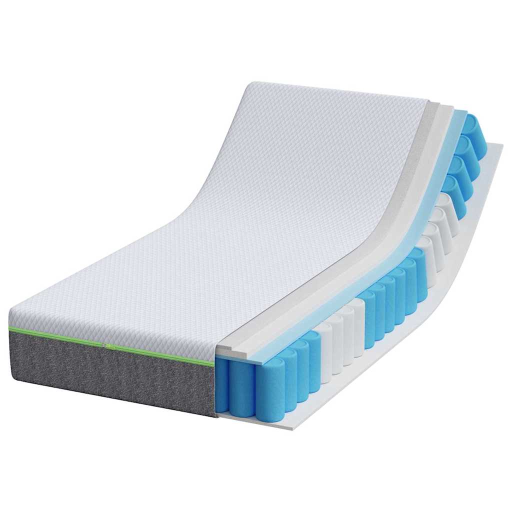 Matelas Blanc et Gris 80 x 160 cm Ressort ensaché - XIOS