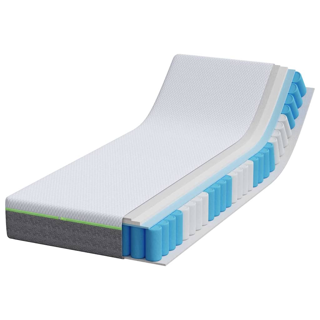 Matelas Blanc et Gris 80 x 200 cm Ressort ensaché - XIOS