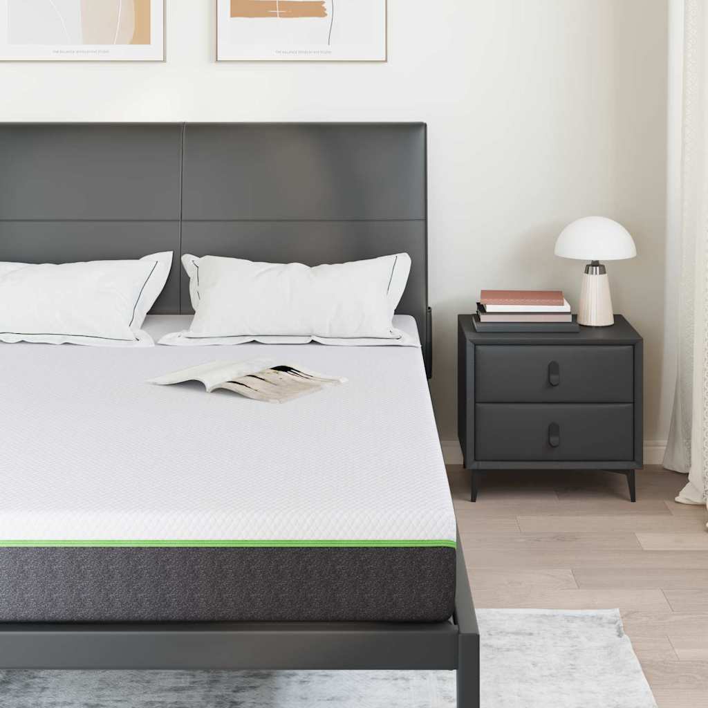 Matelas Blanc et Gris 140 x 190 cm Ressort ensaché - XIOS