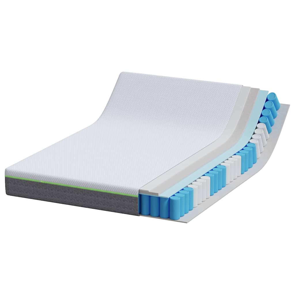 Matelas Blanc et Gris 140 x 190 cm Ressort ensaché - XIOS