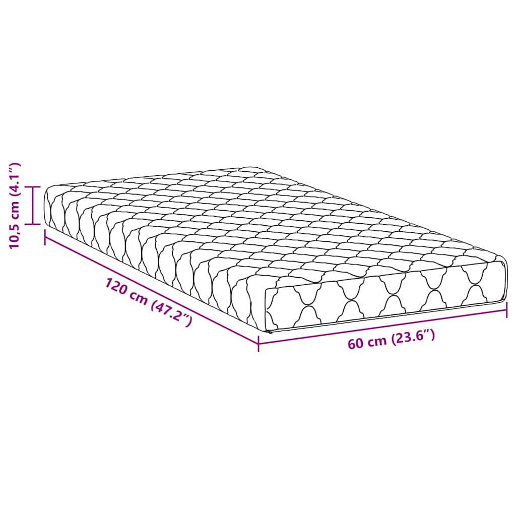 Matelas avec Couche de Coco Blanc 120 x 60 cm Mousse PU - XIOS