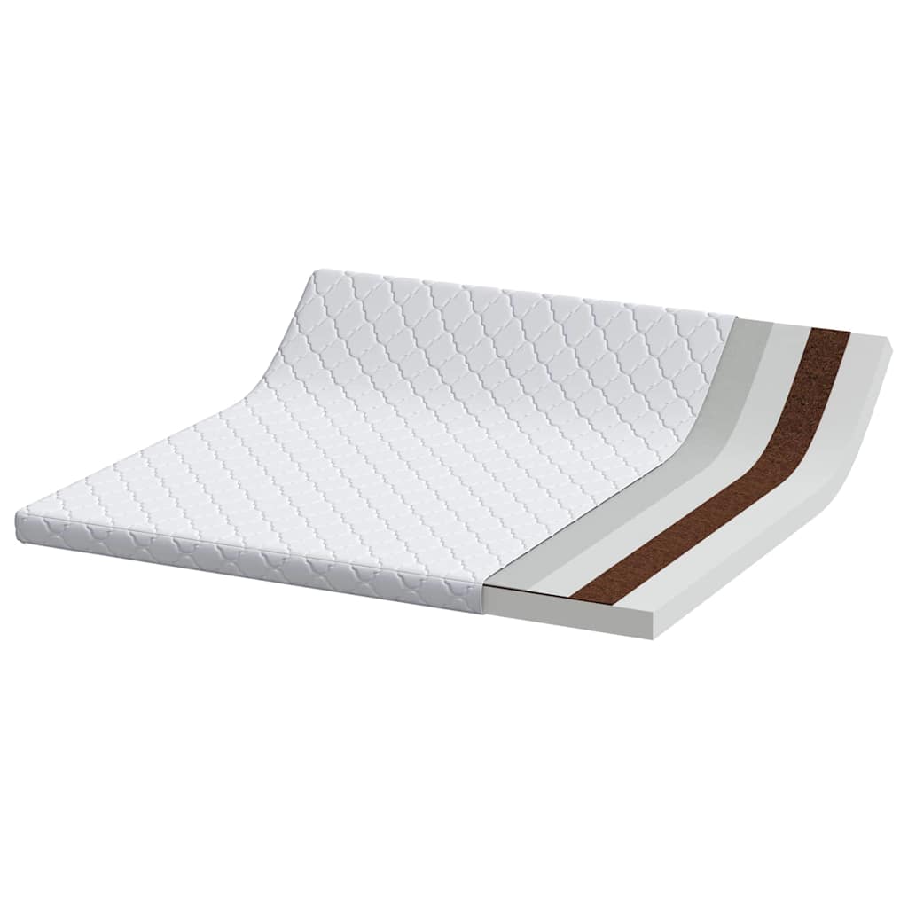 Matelas avec Couche de Coco Blanc 200 x 200 cm Mousse PU - XIOS