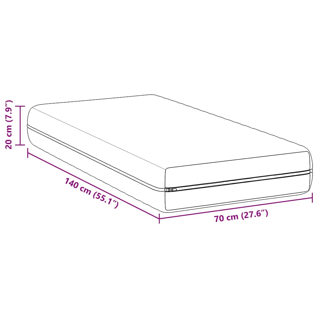 Matelas Blanc 70 x 140 cm Ressort ensaché - XIOS