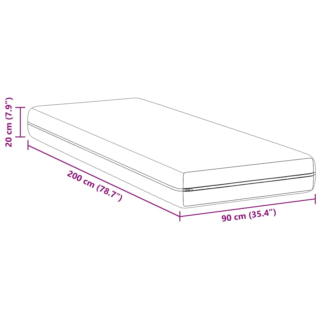 Matelas avec Couche de Coco Blanc 90 x 200 cm Ressort ensaché - XIOS
