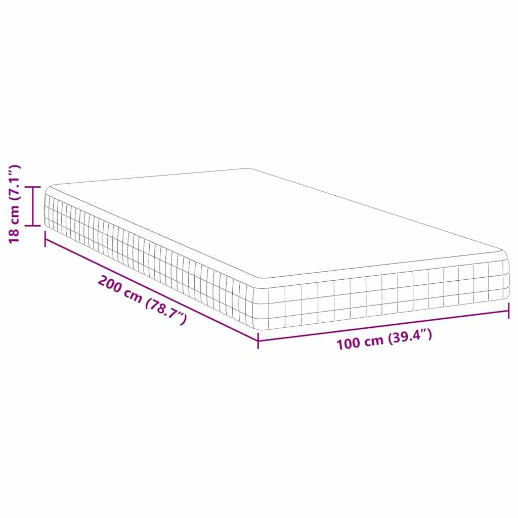 Matelas Blanc et Gris 100 x 200 cm Printemps Bonell - XIOS
