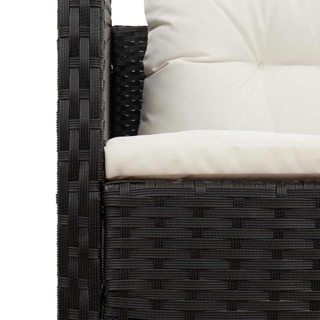 Ensemble de canapé de jardin 6 pcs Noir et Crème polyrotin - XIOS