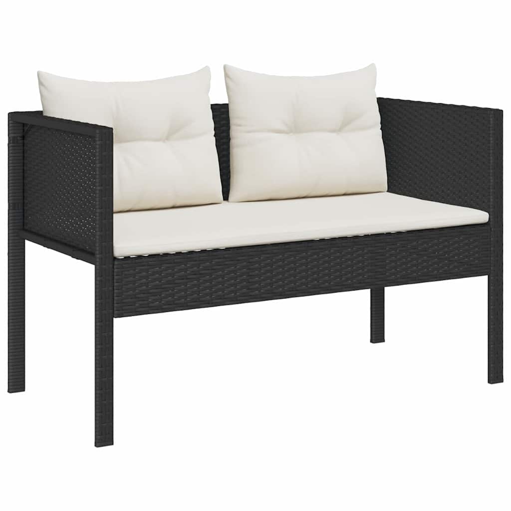 Ensemble de canapé de jardin 6 pcs Noir et Crème polyrotin - XIOS