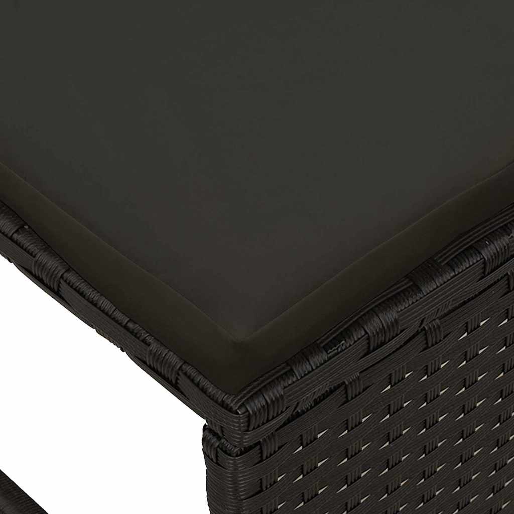 Ensemble de canapé de jardin avec coussin 6 pcs Noir polyrotin - XIOS