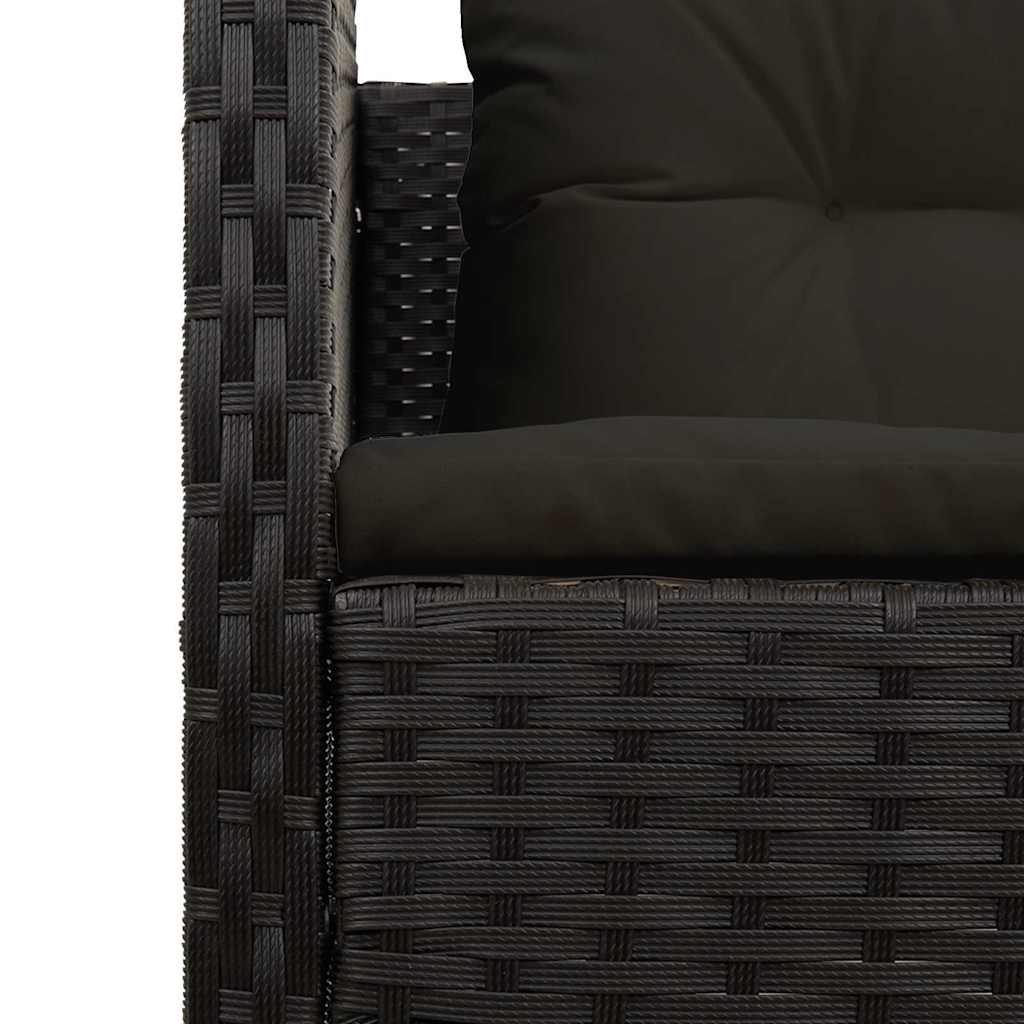 Ensemble de canapé de jardin avec coussin 6 pcs Noir polyrotin - XIOS
