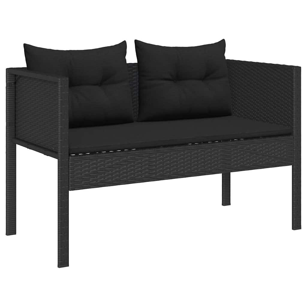 Ensemble de canapé de jardin avec coussin 6 pcs Noir polyrotin - XIOS