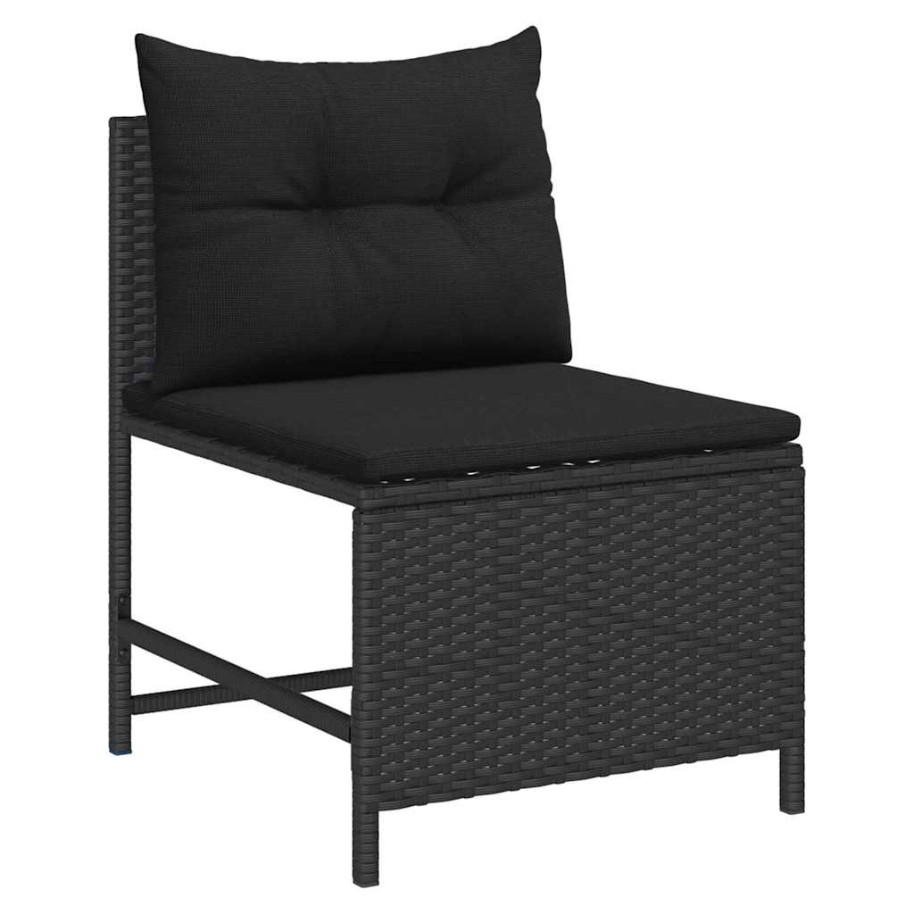 Ensemble de canapé de jardin avec coussin 6 pcs Noir polyrotin - XIOS