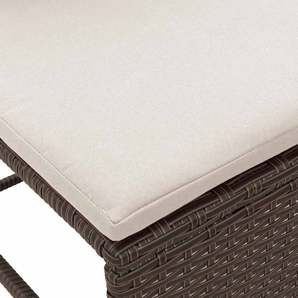 Ensemble de canapé de jardin 6 pcs Marron et Crème polyrotin - XIOS