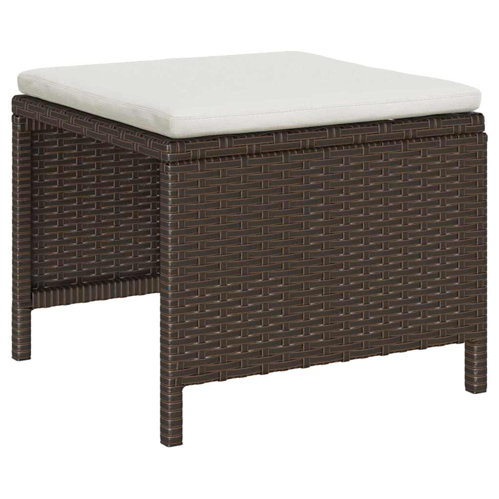 Ensemble de canapé de jardin 6 pcs Marron et Crème polyrotin - XIOS