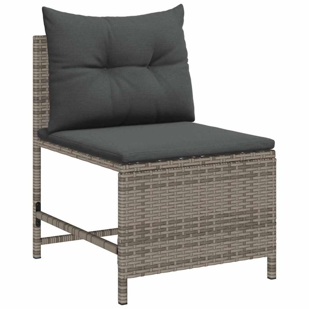 Ensemble de canapé de jardin 6 pcs Gris et Gris foncé polyrotin - XIOS