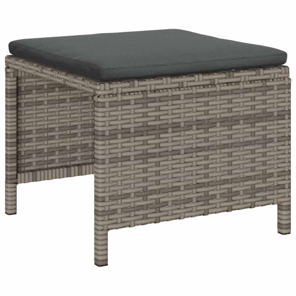 Ensemble de canapé de jardin 6 pcs Gris et Gris foncé polyrotin - XIOS
