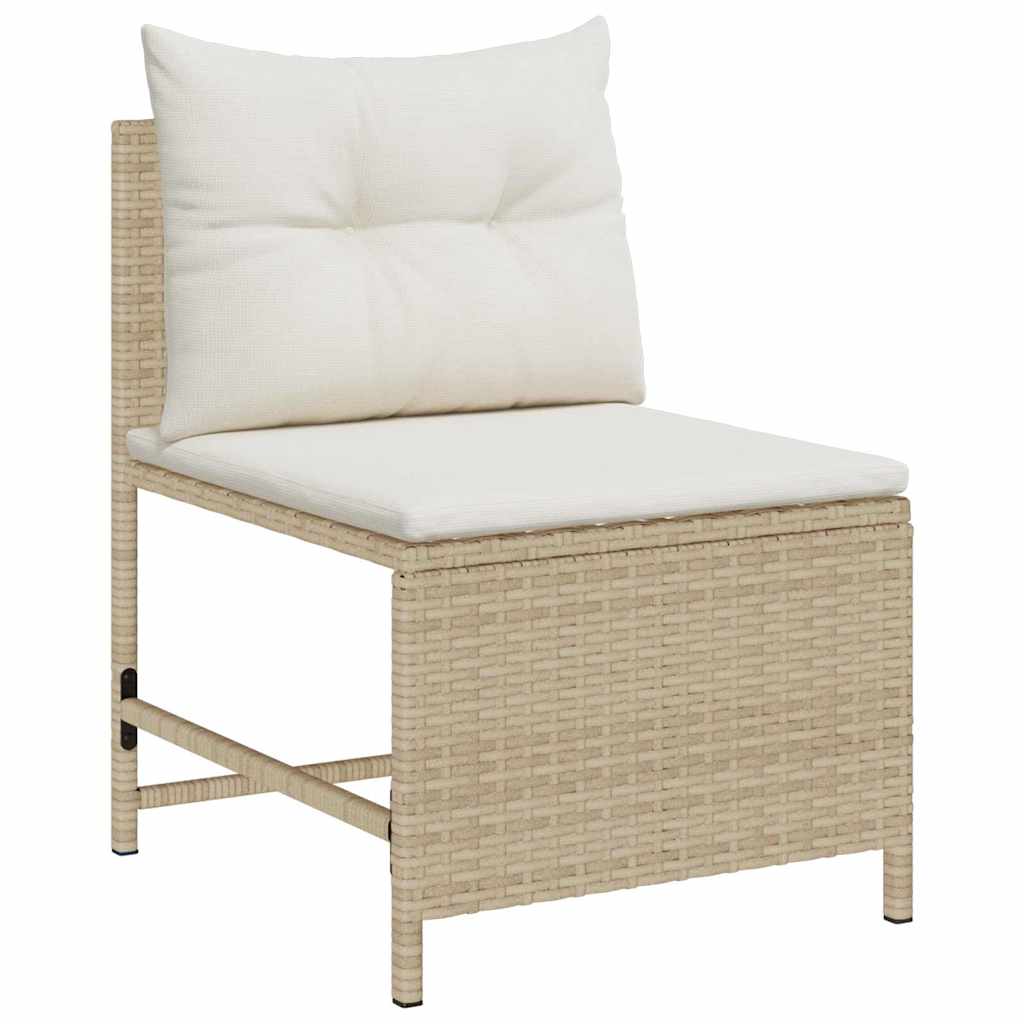 Ensemble de canapé de jardin 6 pcs Beige et crème polyrotin - XIOS
