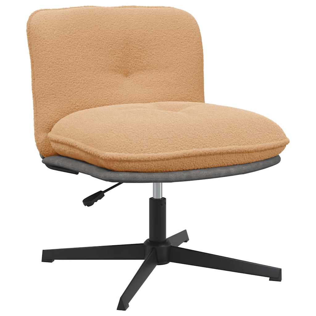 Chaise pivotante de bureau beige bouclé comme de la laine tissu - XIOS