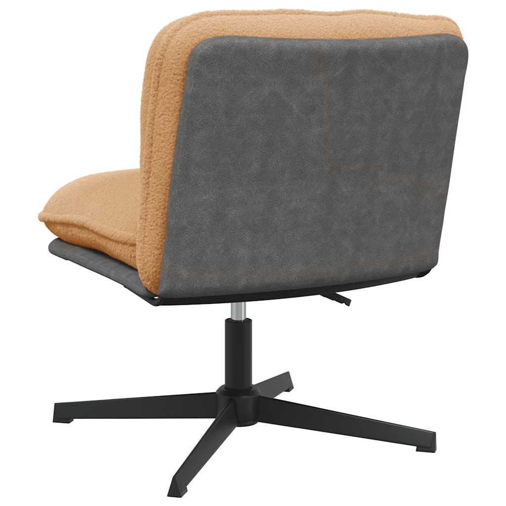 Chaise pivotante de bureau beige bouclé comme de la laine tissu - XIOS