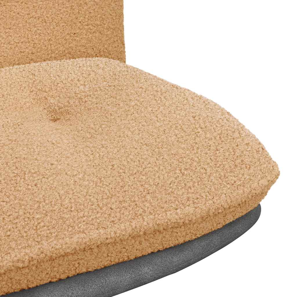 Chaise pivotante de bureau beige bouclé comme de la laine tissu - XIOS