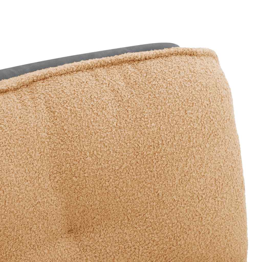 Chaise pivotante de bureau beige bouclé comme de la laine tissu - XIOS
