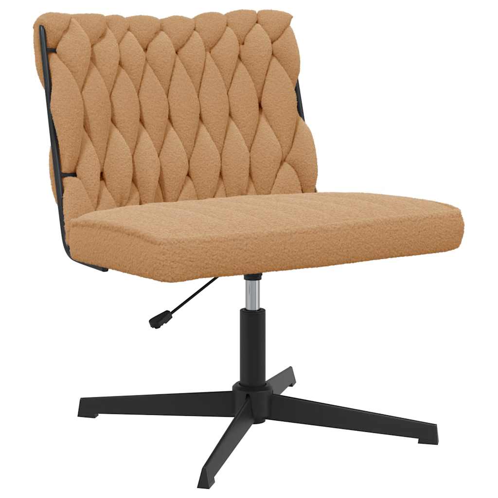 Chaise pivotante de bureau beige bouclé comme de la laine tissu - XIOS