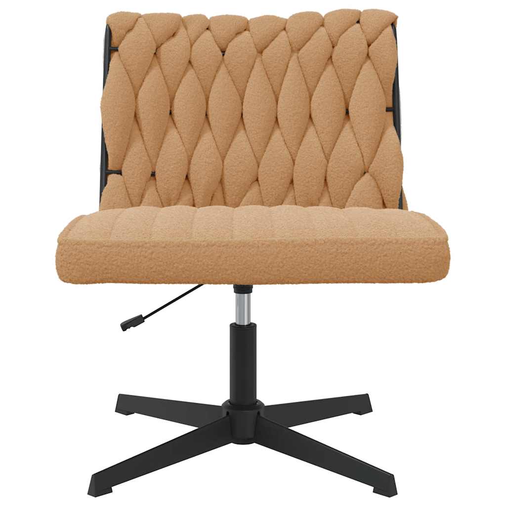 Chaise pivotante de bureau beige bouclé comme de la laine tissu - XIOS