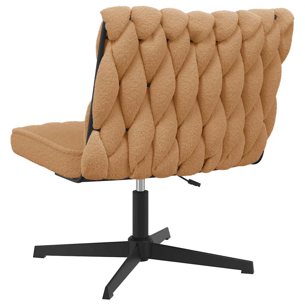 Chaise pivotante de bureau beige bouclé comme de la laine tissu - XIOS