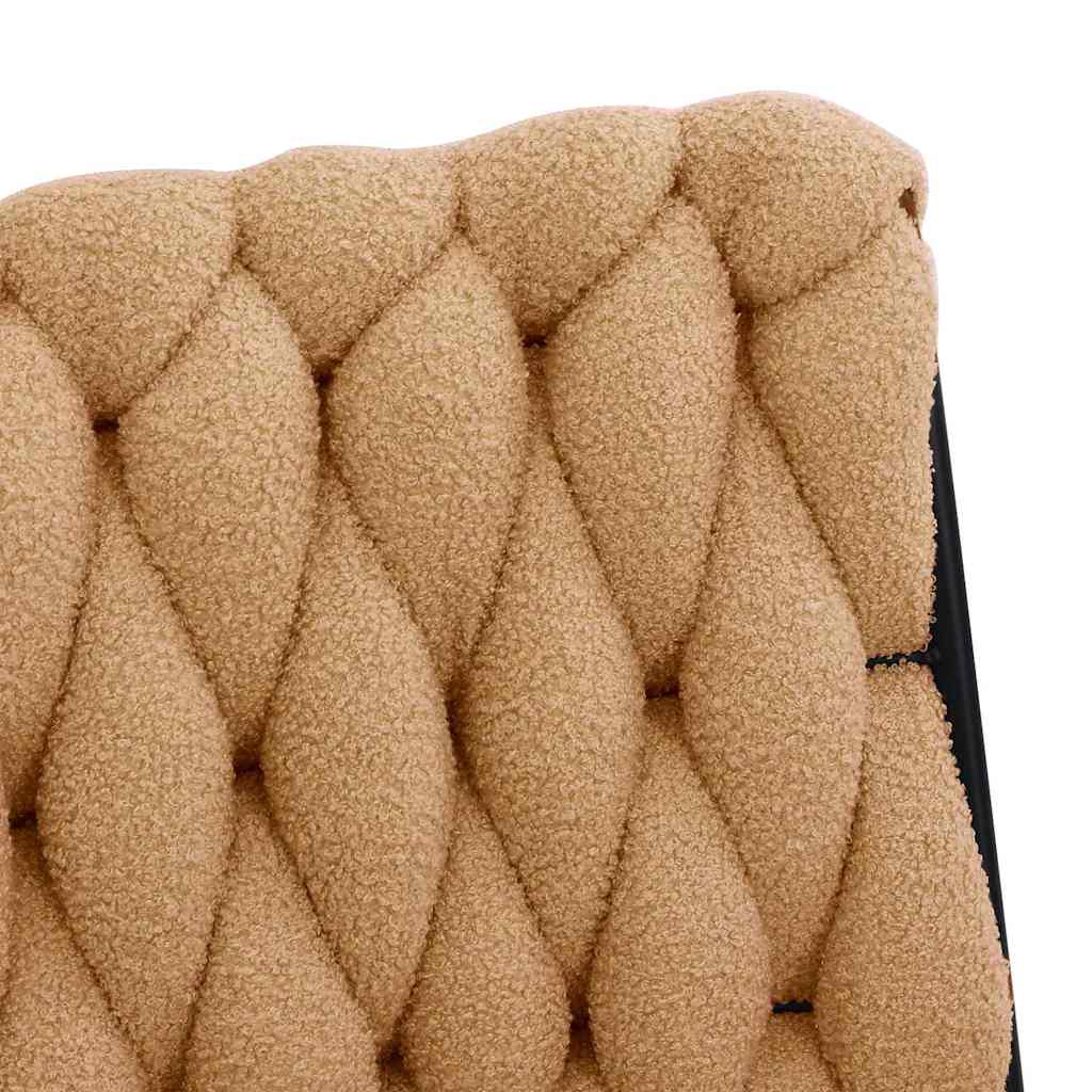 Chaise pivotante de bureau beige bouclé comme de la laine tissu - XIOS
