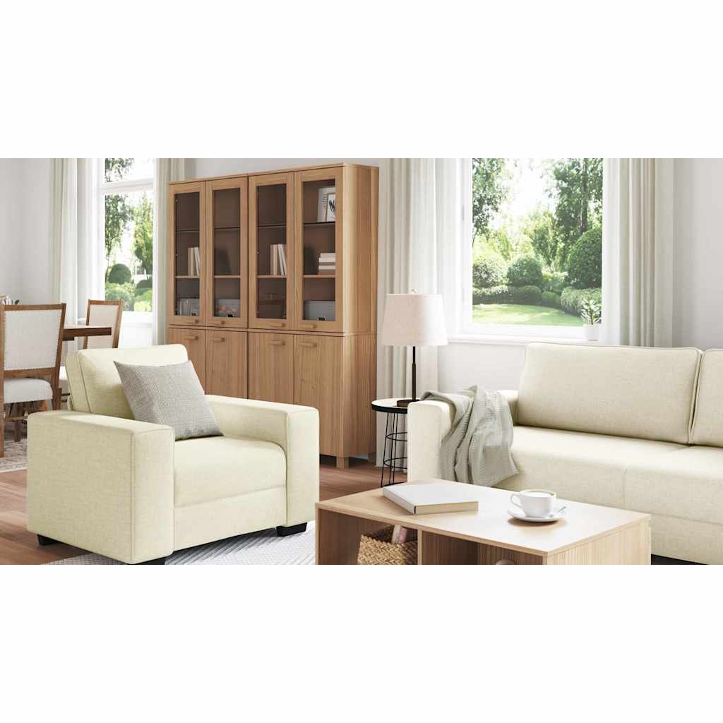 Canapé 3 pcs Beige Tissu en lin mélangé - XIOS