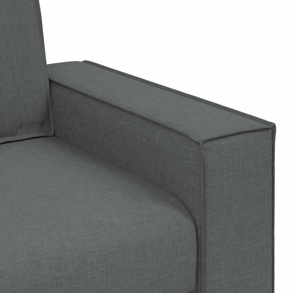 Canapé 3 pc Gris foncé Tissu en lin mélangé