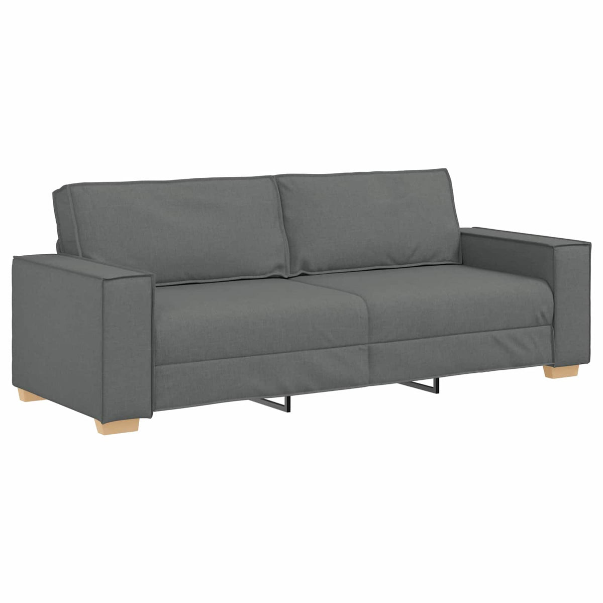 Canapé 3 pc Gris foncé Tissu en lin mélangé