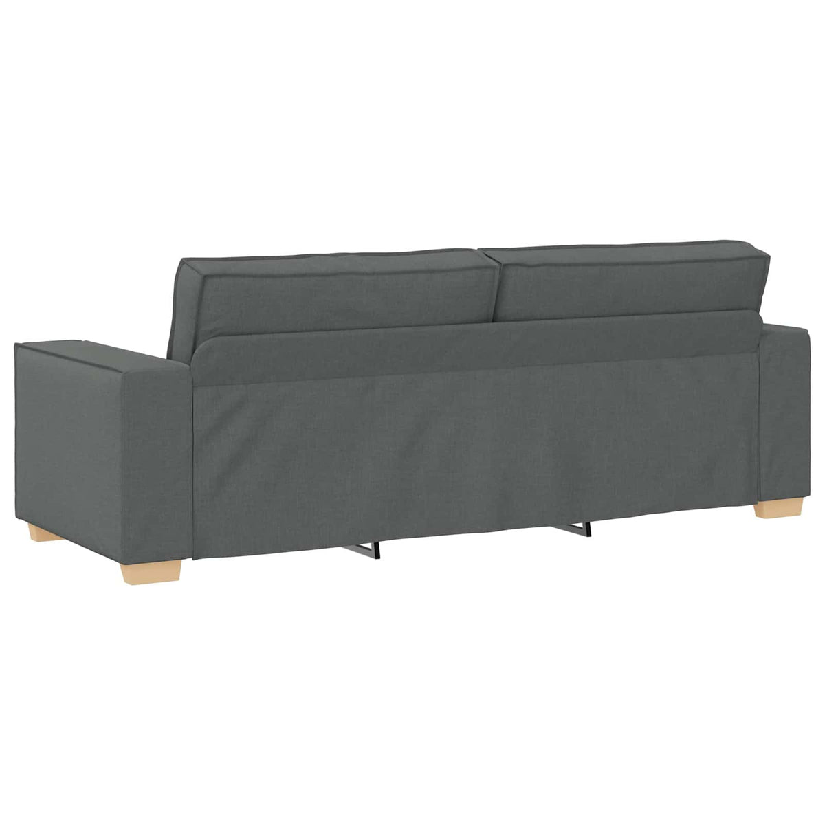 Canapé 3 pc Gris foncé Tissu en lin mélangé