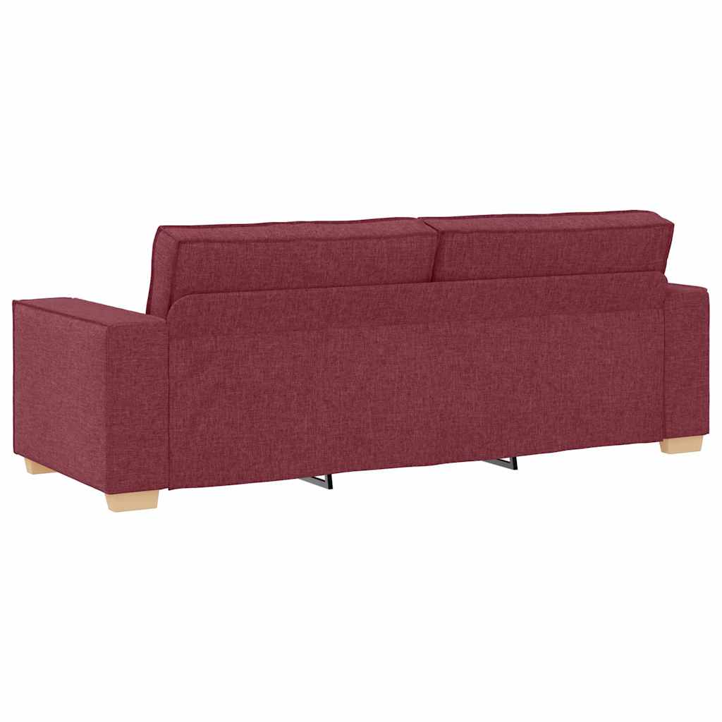 Canapé 3 pcs Bordeaux 220 x 80 x 84 cm Tissu en lin mélangé - XIOS