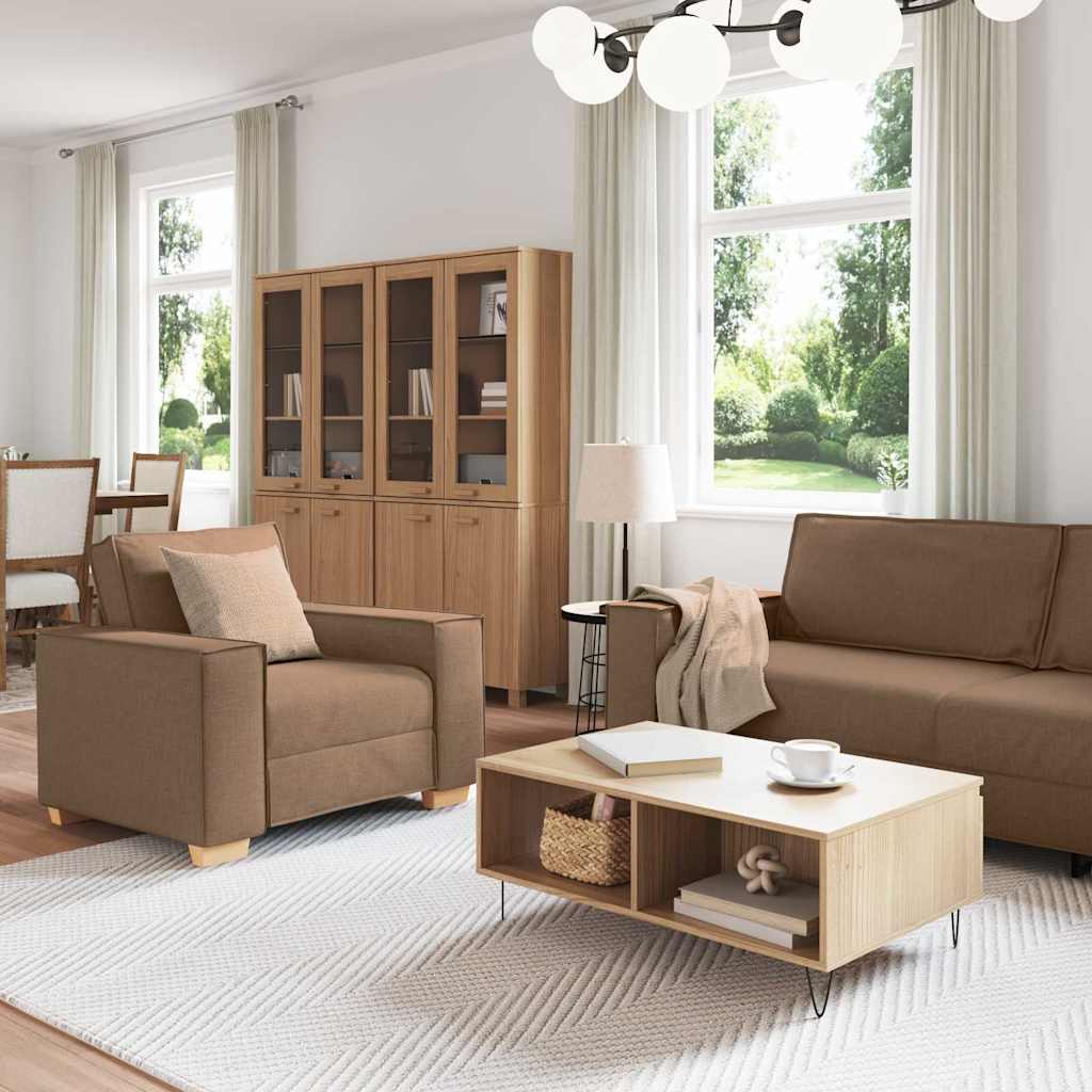 Ensemble de Canapés 3 pcs Marron 220 x 78 x 84 cm tissu - XIOS