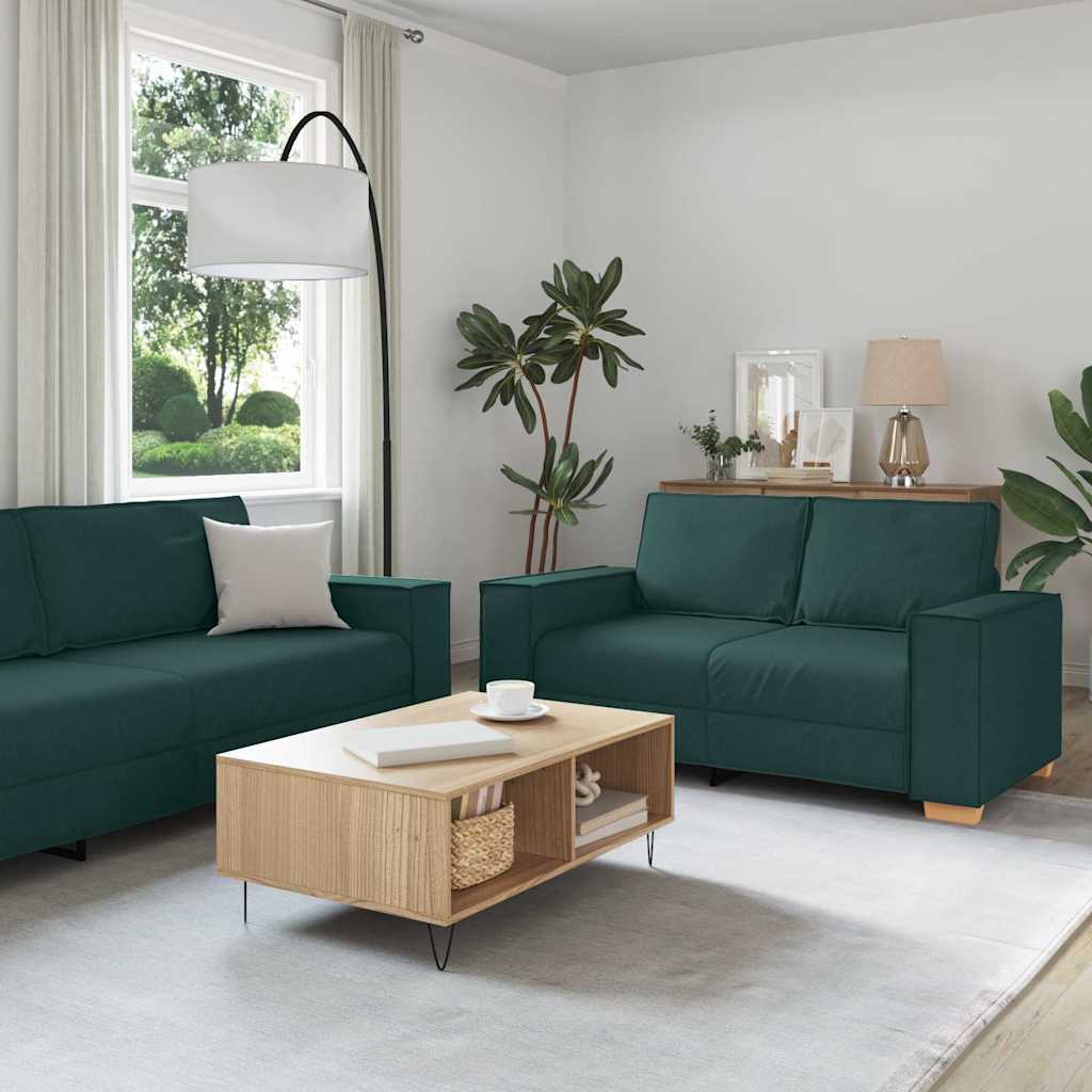Ensemble de Canapés 3 pcs Vert foncé 220 x 78 x 84 cm tissu - XIOS
