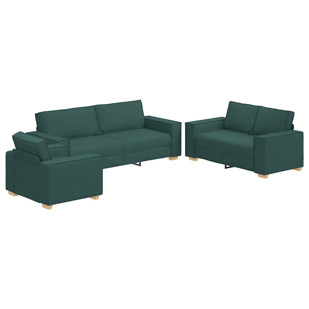 Ensemble de Canapés 3 pcs Vert foncé 220 x 78 x 84 cm tissu - XIOS