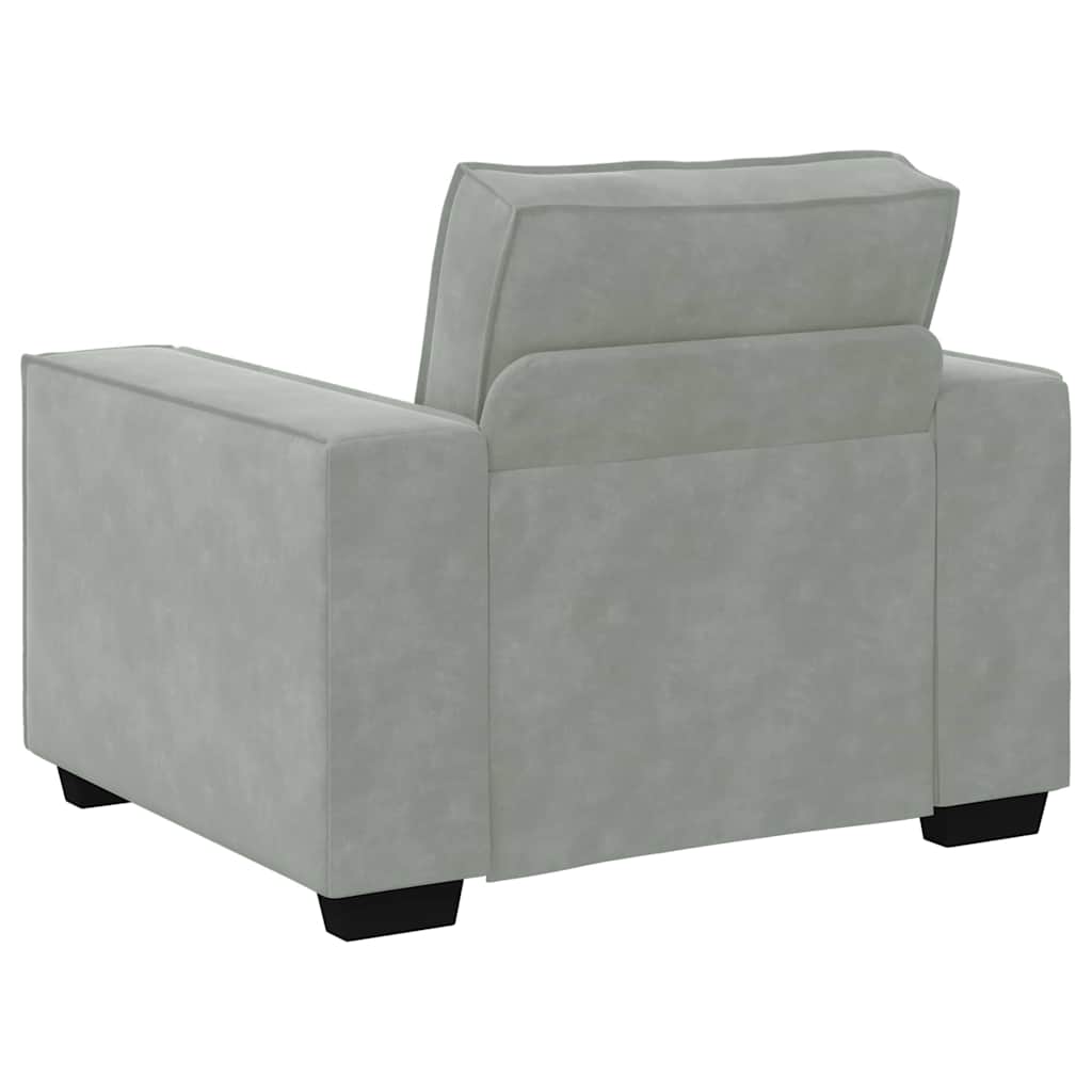 Canapé 3 pc Gris clair Tissu en lin mélangé