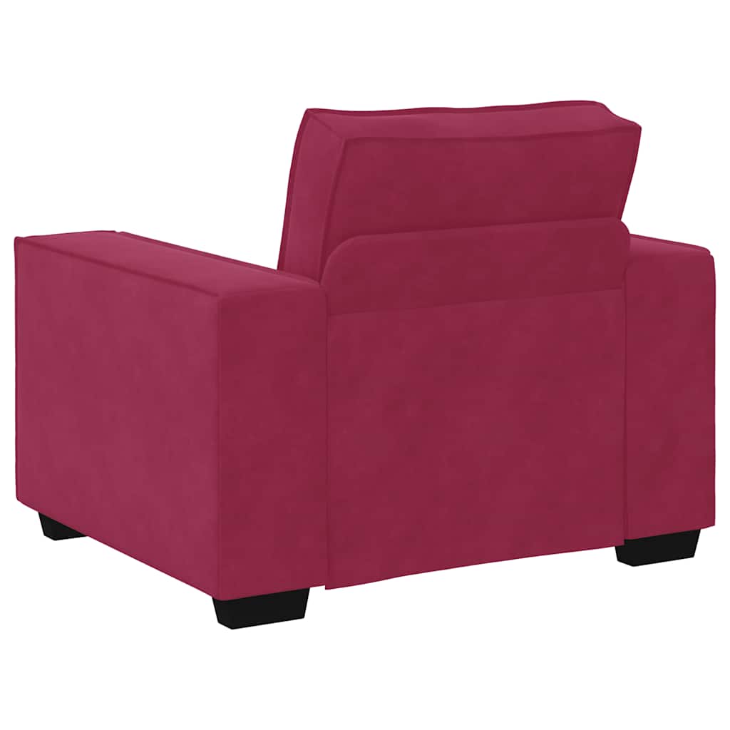 Ensemble de canapés 3 pcs avec coussins Rouge bordeaux Velours - XIOS