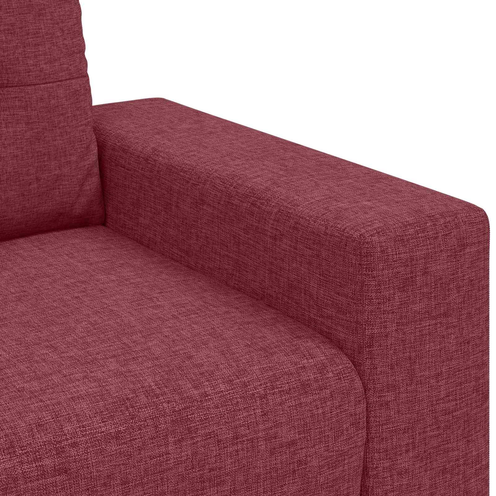 Canapé 3 pcs Rouge Vent 221 x 80 x 80 cm Tissu en lin mélangé - XIOS