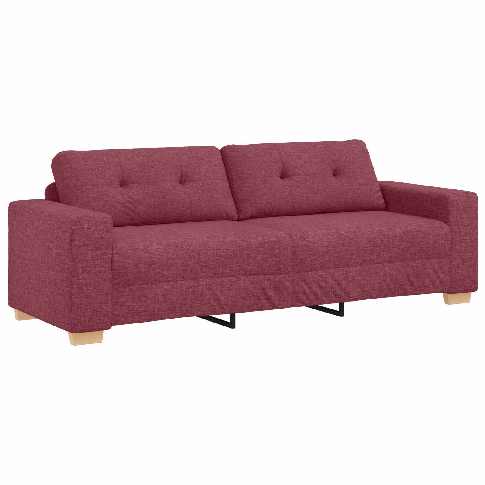 Canapé 3 pcs Rouge Vent 221 x 80 x 80 cm Tissu en lin mélangé - XIOS