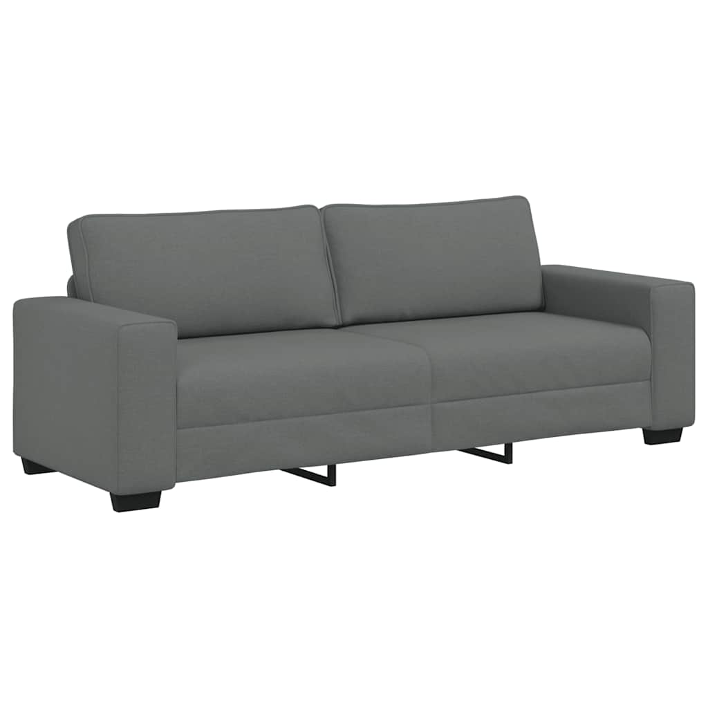Ensemble de canapé 3 pcs avec coussins en tissu gris foncé