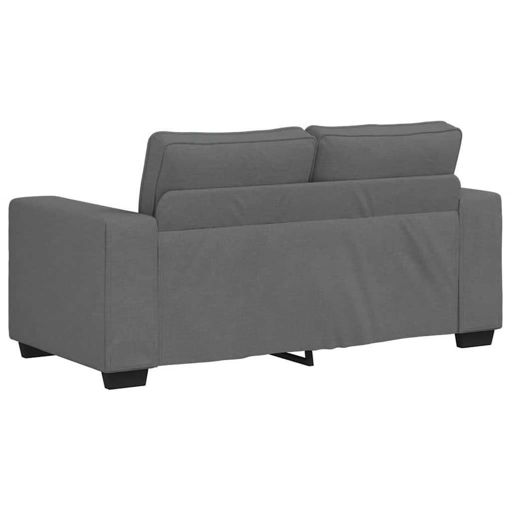 Ensemble de canapé 3 pcs avec coussins en tissu gris foncé